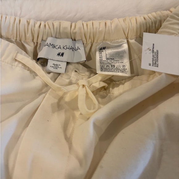 Men’s H&M x Anamika Khanna Cream Wide-Leg Cotton Embroidered Pants. L. NWT. - Picture 7 of 9